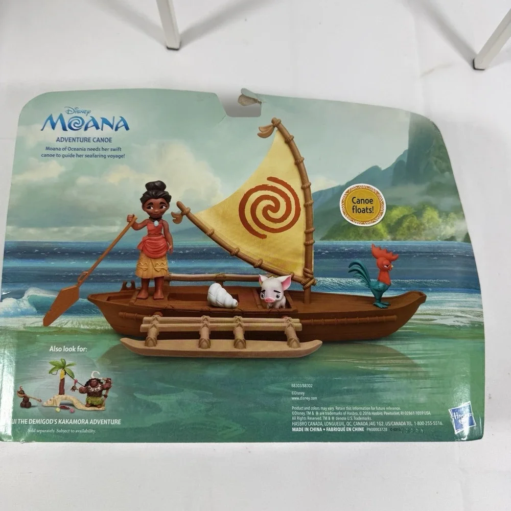 DISNEY MOANA FIGURE ADVENTURE‎ CANOE PLAYSET HEIHEI & PUA PIG MISP 2016 RARE